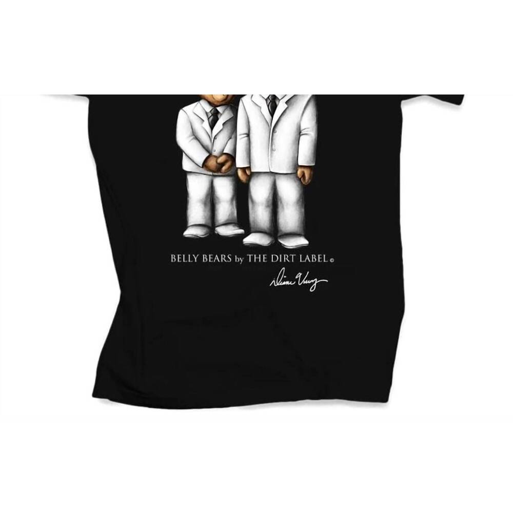 NEW THE DIRT LABEL men's belly bears t shirt in black